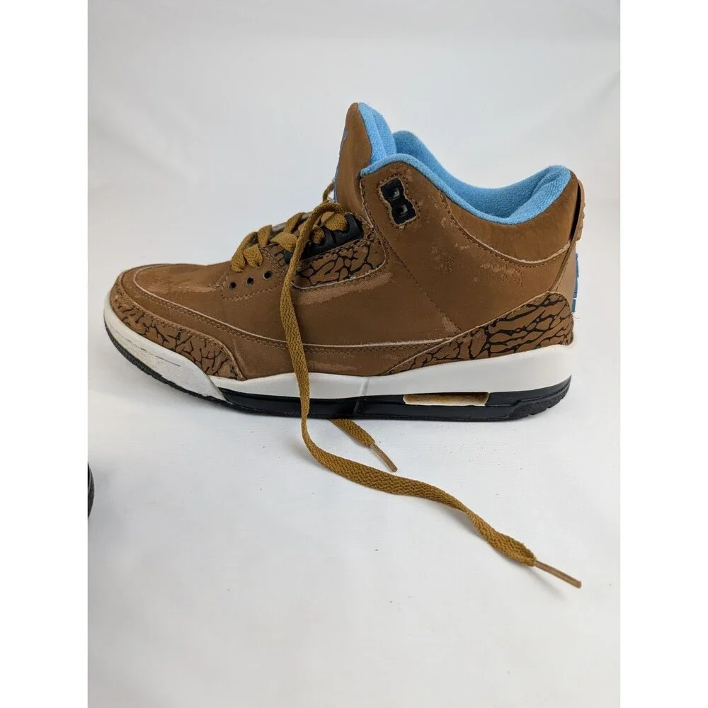 Vintage Mens 9 Air Jordan 3 Retro Sport Brown Sneakers 136064-130 Blue Worn